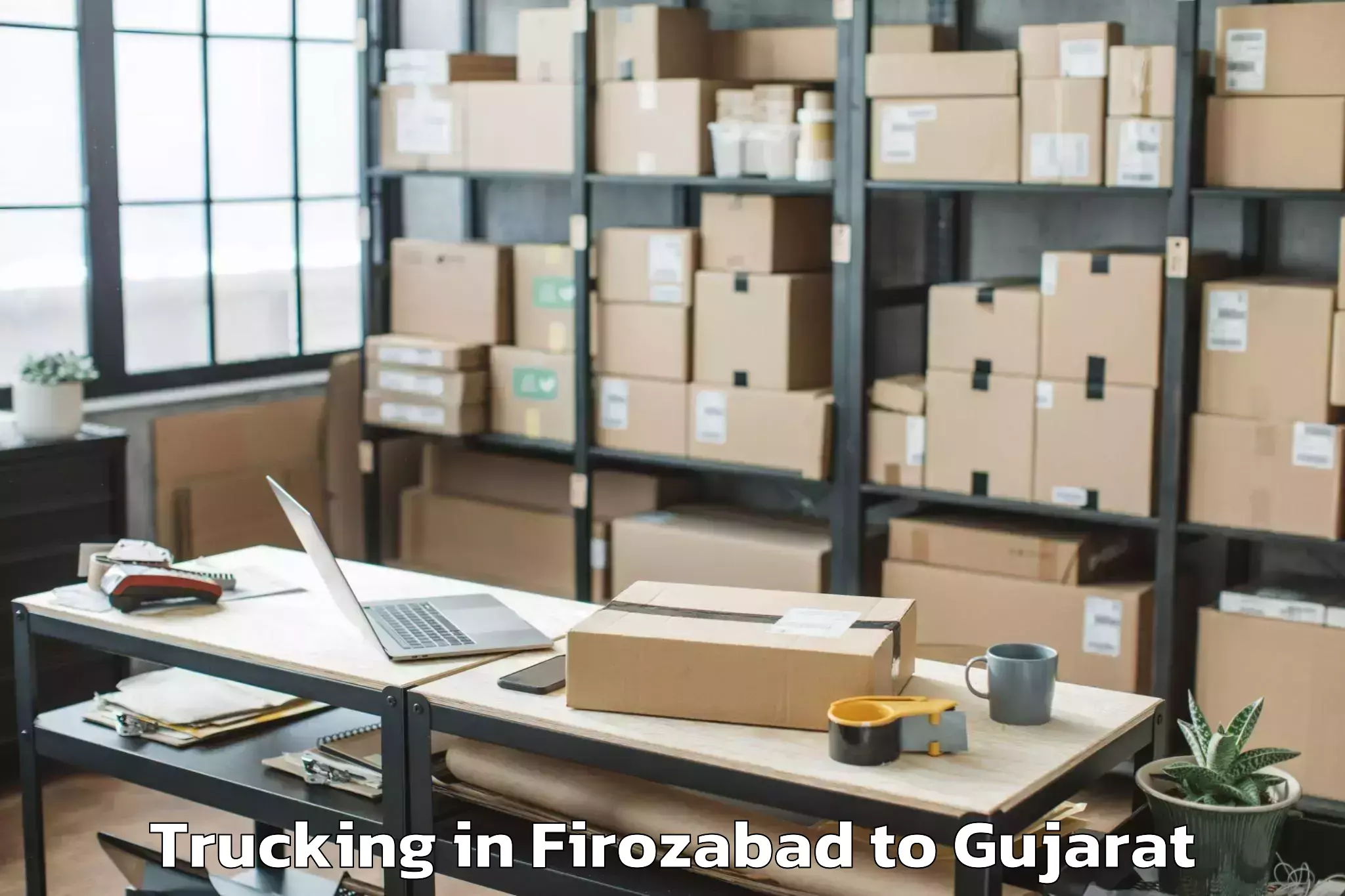 Top Firozabad to Songadh Trucking Available